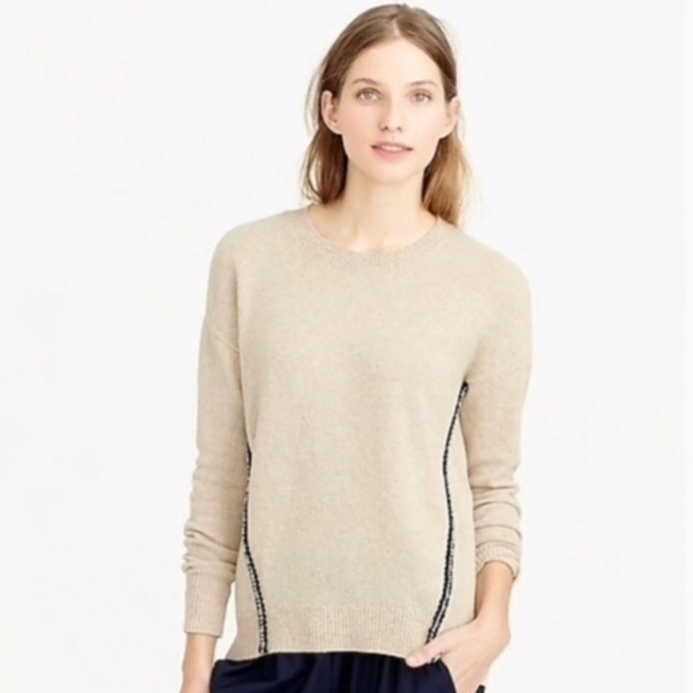 J. CREW Metallic Braid 100% Wool Sweater size XS